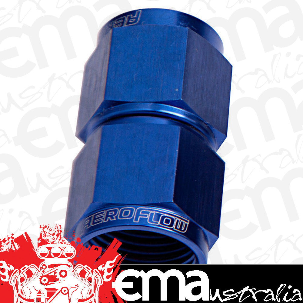 Aeroflow AF131-08 Straight Female Flare -8AN Blue Swivel Coupler