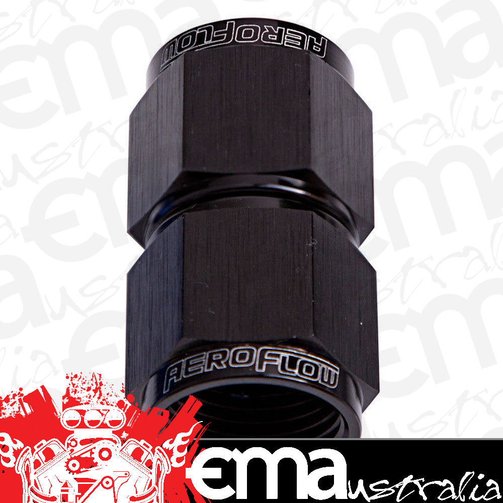 Aeroflow AF131-16BLK Straight Female Flare -16AN Black Swivel Coupler