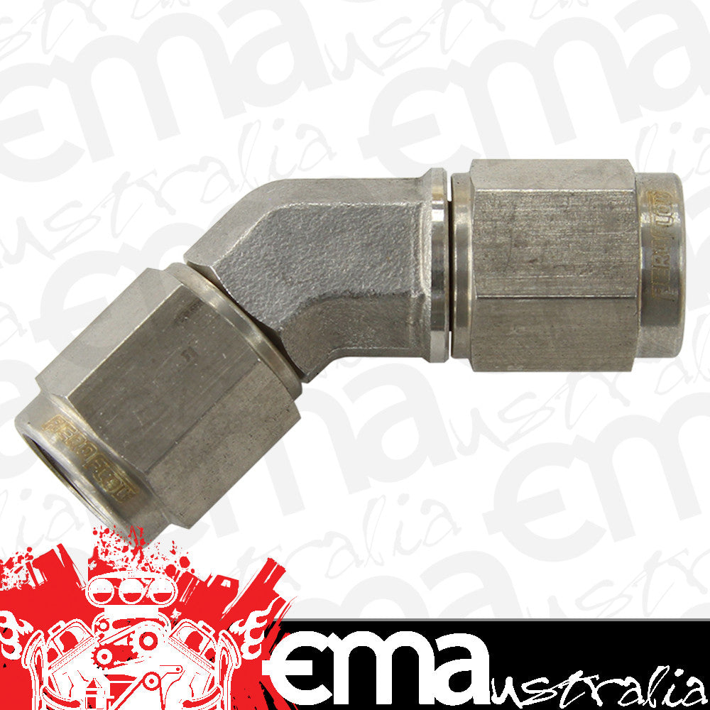 Aeroflow AF132-03SS S/S 45 Deg Female Flare -3AN Stainless Steel Swivel Union