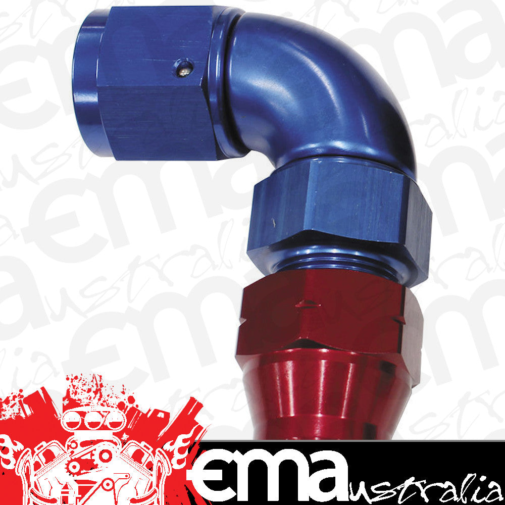 Aeroflow Performance Products AF139-05 5/16" Tube 90 Deg Female -6AN Blue Swivel Nut with Olive