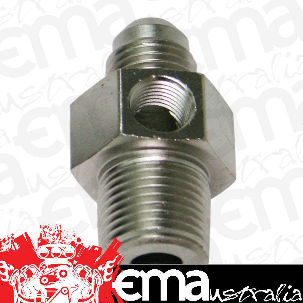 Aeroflow AF139-06-04S Male 1/4"NPT to -6AN 1/8" Port Silver 1/4" to -6AN 1/8" Port