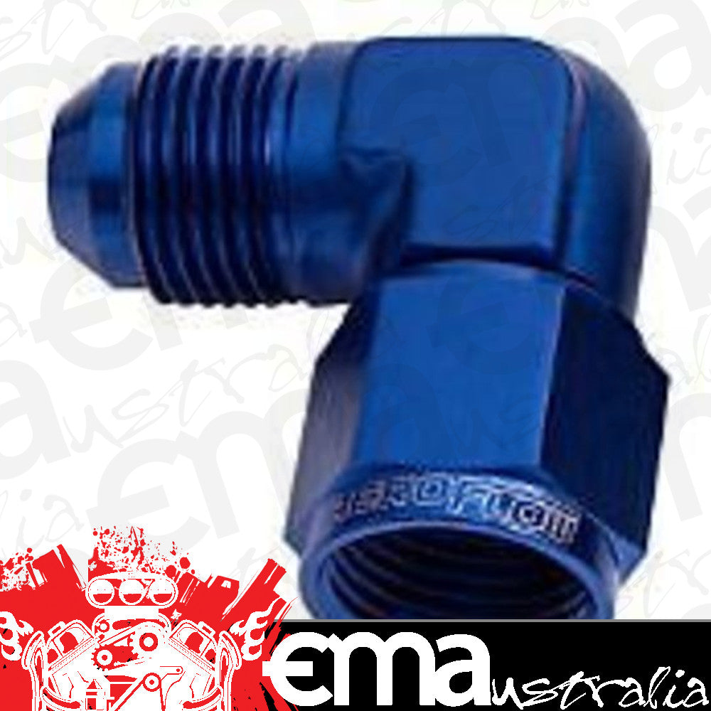 Aeroflow Performance Products AF143-10 90 Deg Female - Male -10AN Blue Swivel Nut
