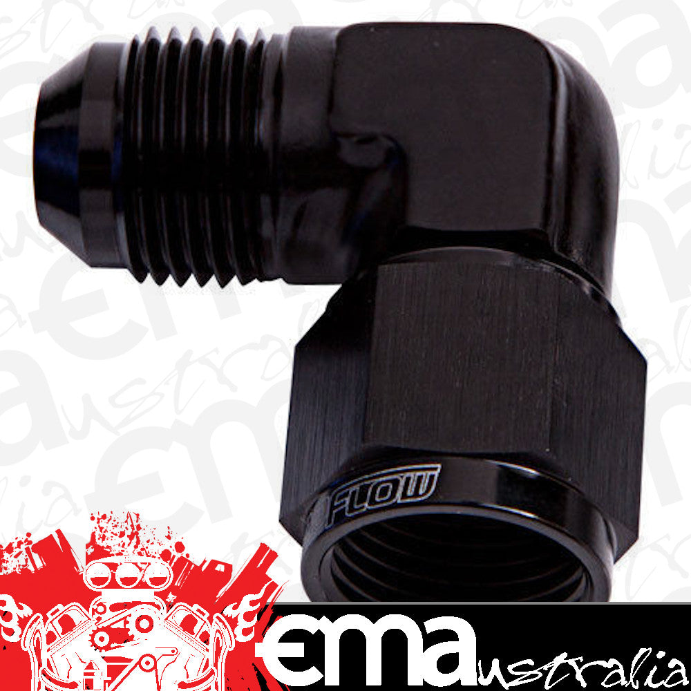 Aeroflow AF143-16BLK 90 Deg Female - Male -16AN Black Swivel Nut