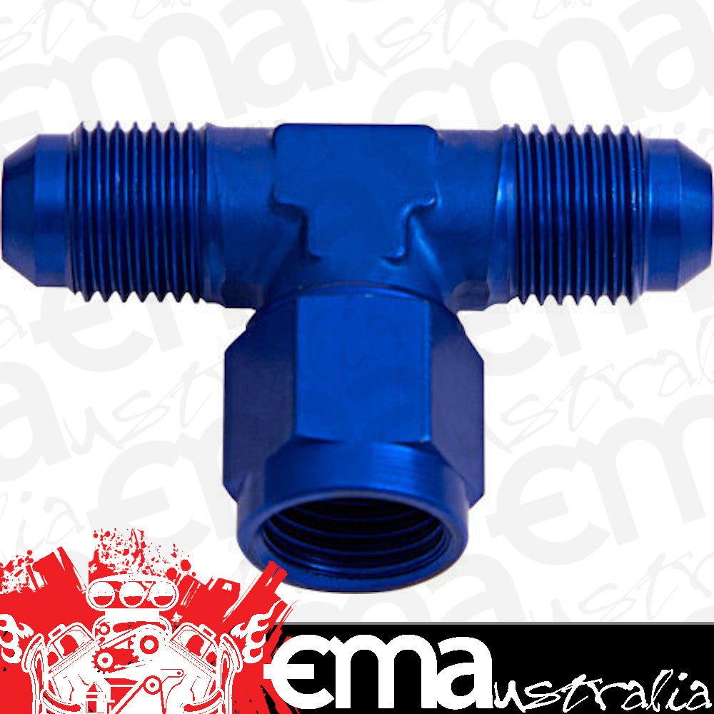 Aeroflow Performance Products AF144-16 AN Tee -16AN Female Nut Blue Swivel Nut On Side