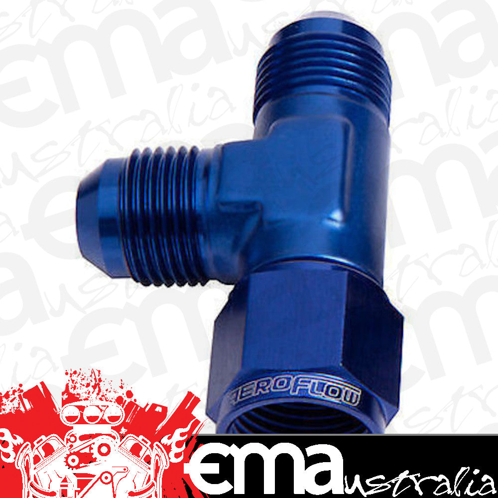 Aeroflow Performance Products AF145-04 Tee -4AN Female Swivel On Run Blue Swivel Nut