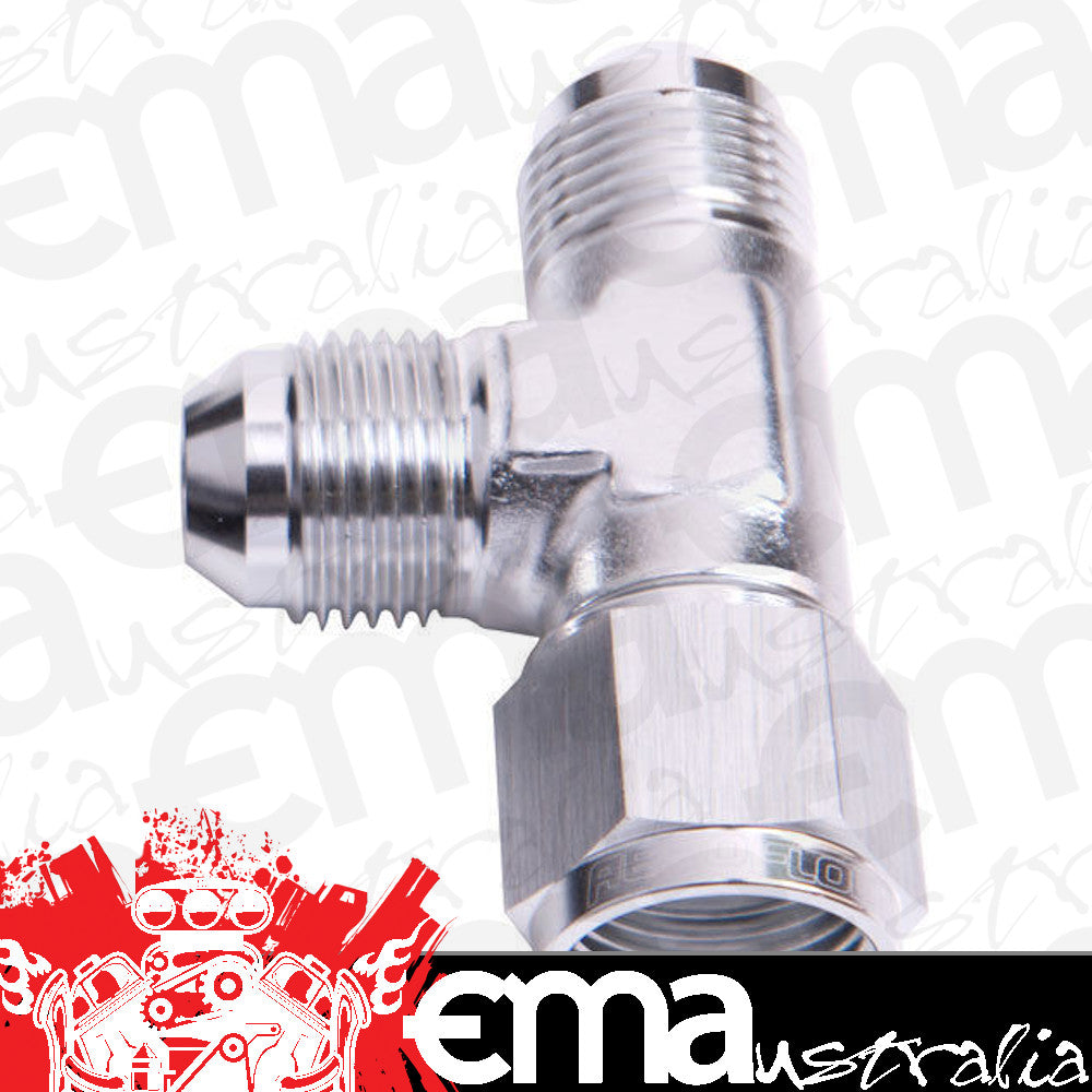 Aeroflow Performance Products AF145-08S Tee -8AN Female Swivel On Run Silver Swivel Nut