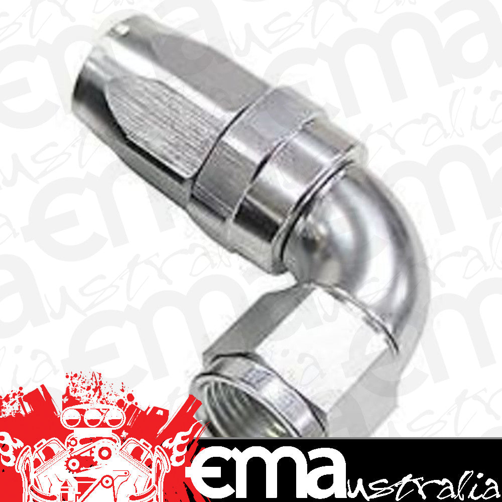 Aeroflow 100 & 450 series braided hose 90 Deg End -16AN Silver Full Flow Taper Style Aeroflow Performance Products AF153-16S