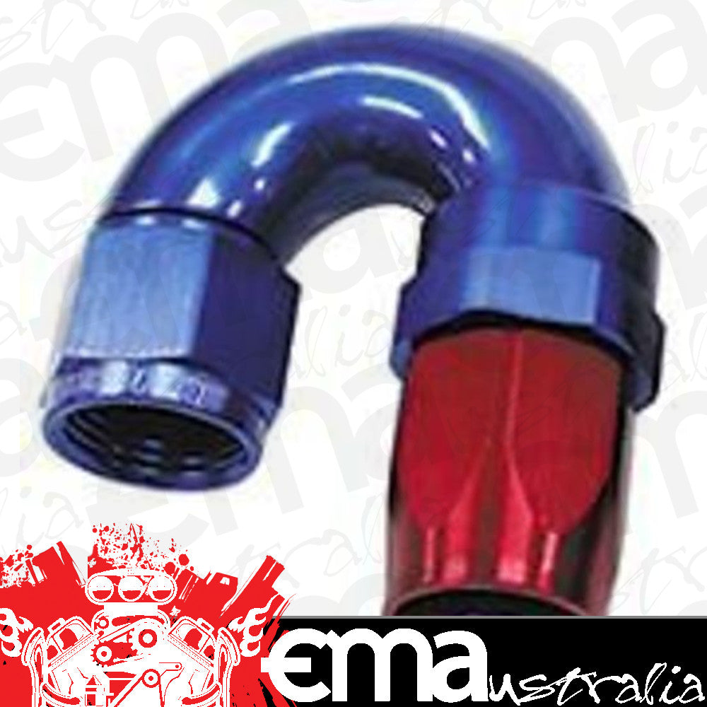 Aeroflow 100 & 450 series braided hose 180 Deg End -04AN Blue Full Flow Taper Style Aeroflow Performance Products AF159-04