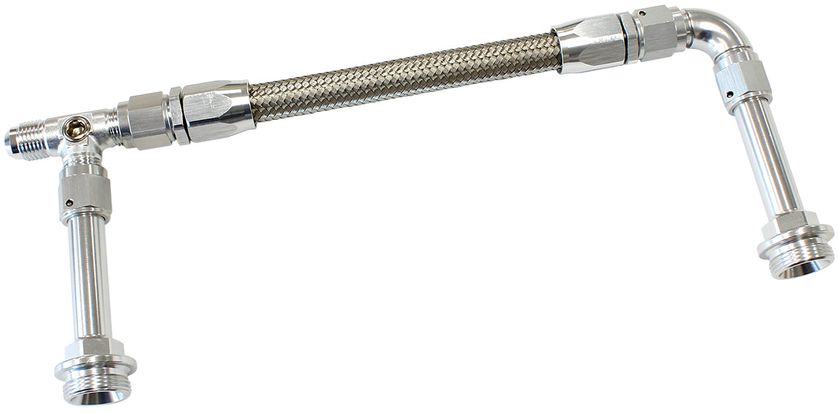 Aeroflow AF160-06-2S Holley Dual Inlet Rail -6AN Sliver Suit 2x Metering Blocks