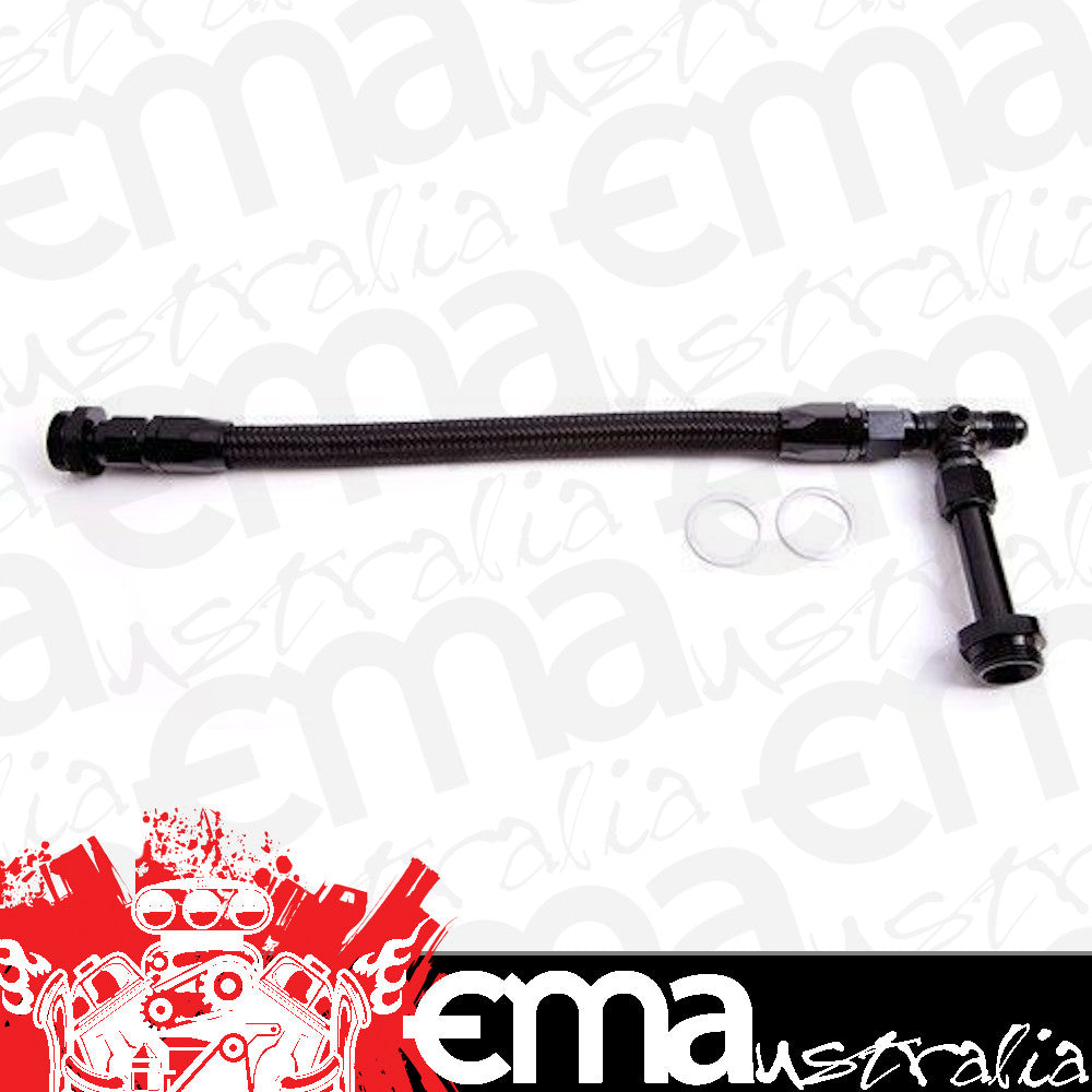 Aeroflow AF160-06BLK Holley Dual Inlet Rail -6AN Black Suit 1-2 Metering Blocks