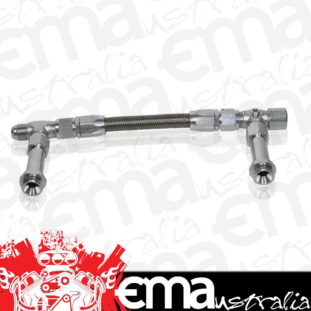Holley 4150 Series Carbs Dual Inlet Rail -8AN Silver Suit 2x Meterin Blocks Aeroflow Performance Products AF160-08S