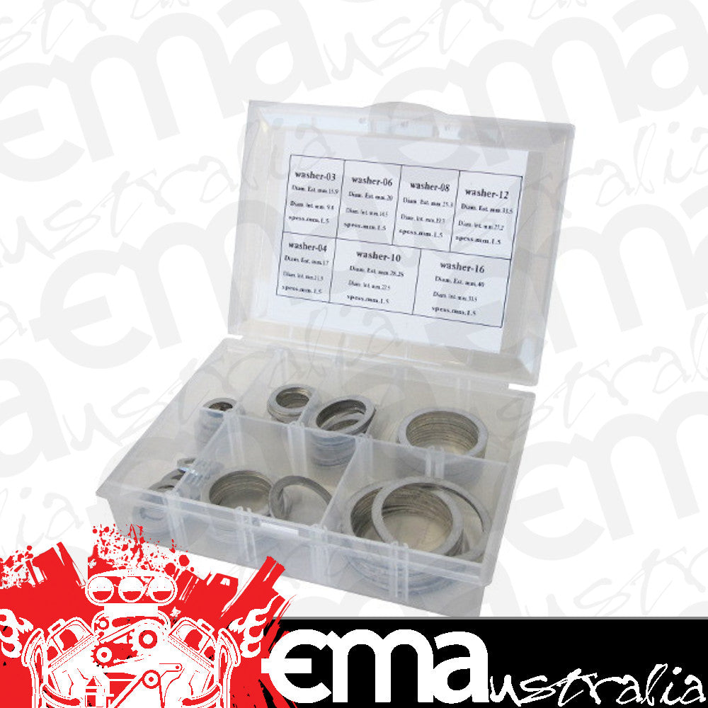 Aeroflow AF171-KIT Alloy Crush Washer Metric Kit Sizes Include M6 to M24
