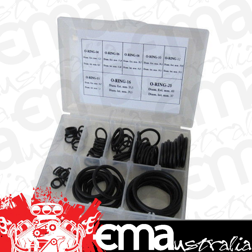 Aeroflow AF174-KIT Buna N O-Rings -3 to -20AN Pk 10 Of Each In Plastic Case