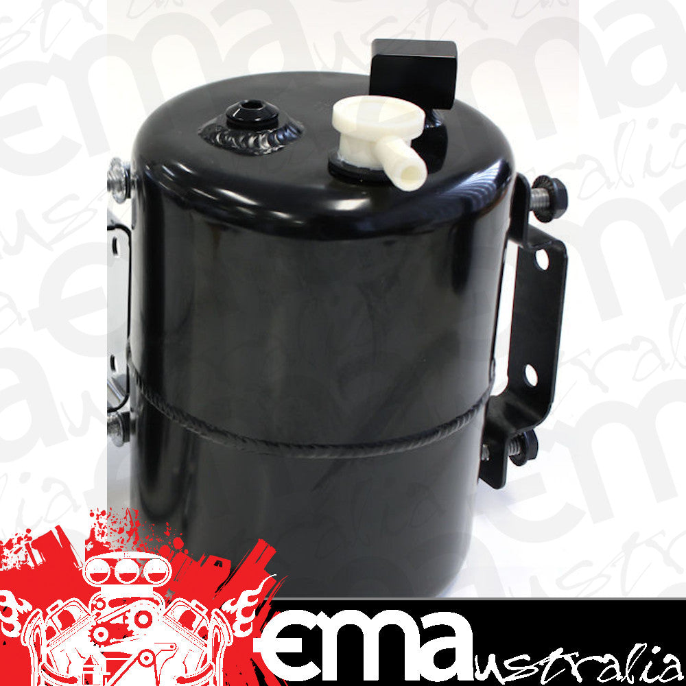 Aeroflow AF77-1018BLK Brake Vac Tank Black Alloy 3/8" Barb Fittings Bracket Inc