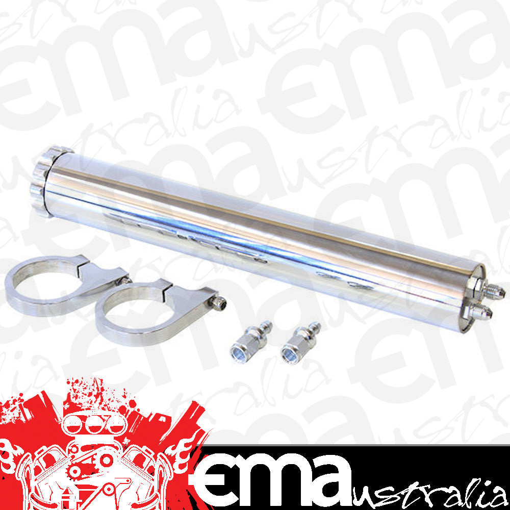 Aeroflow AF77-1021 Polished Billet Overflow Tank Billet Brackets Fittings Inc