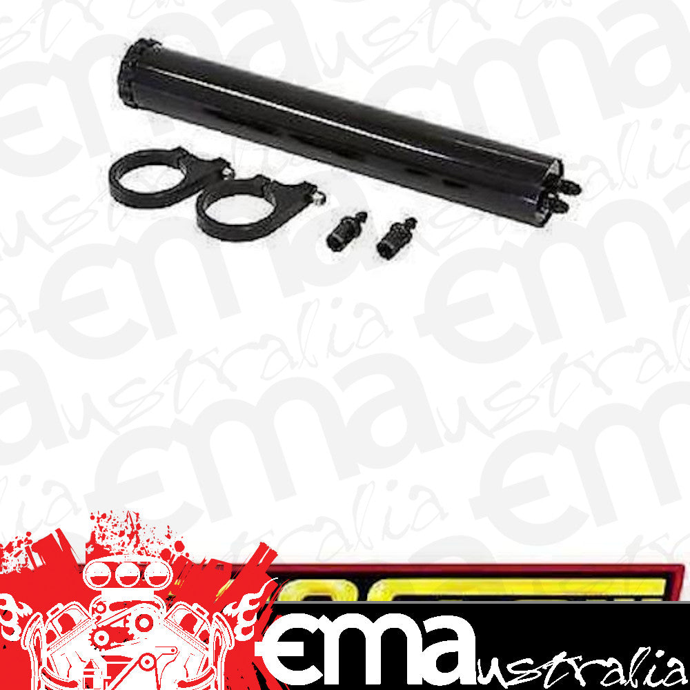 Aeroflow AF77-1021BLK Black Billet Overflow Tank Billet Brackets Fittings Inc