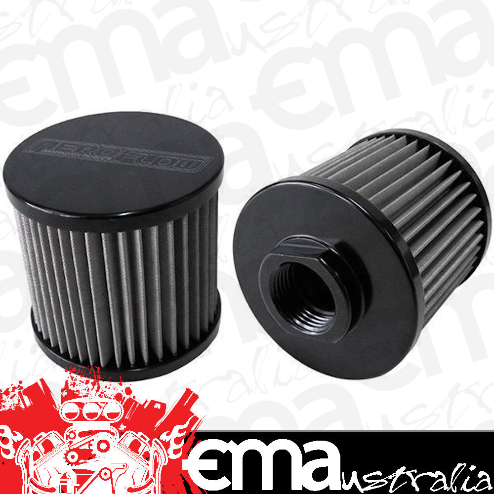 Aeroflow Performance Products AF77-2001BLK 12AN S/S Billet Breather with Female -12AN Re-Usable