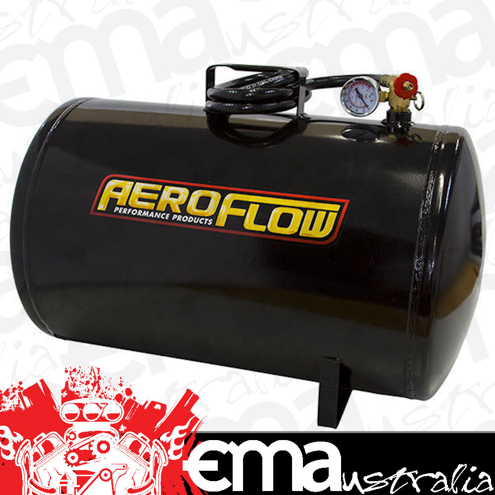 Aeroflow AF77-3001 10 Gal Port Able Air Tank Blackwith Tank Valve 125 Max Operat