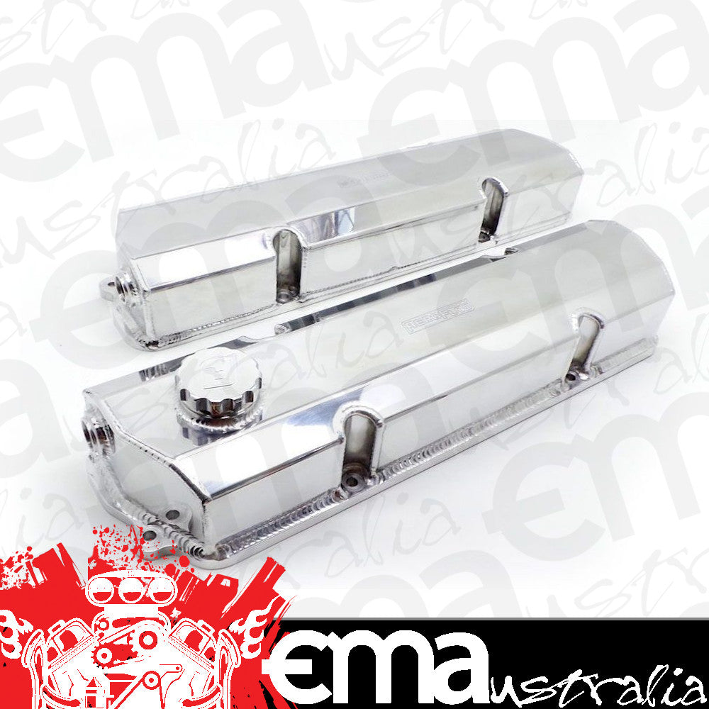 Suit early Holden 253-308 V8 Fabricated Valve Covers Polished Aeroflow Performance Products AF77-5004
