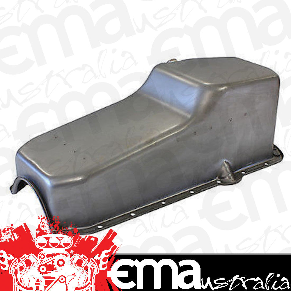 Aeroflow AF82-9092 Steel Stock Oil Pan SBC Raw Rh/Side Dipstick Rear Sump