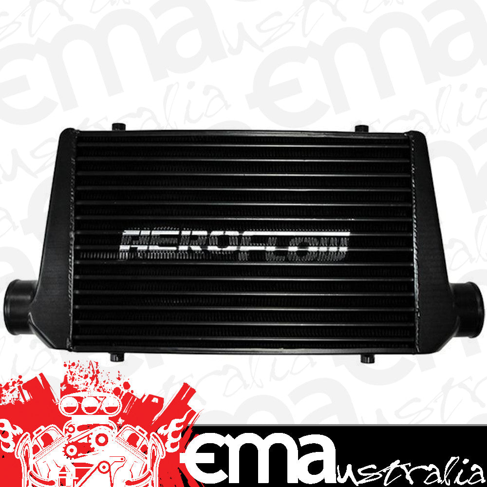 Aeroflow AF90-1000BLK 600 x 300 x 76mm 3" In/Out Aluminium Intercooler Black