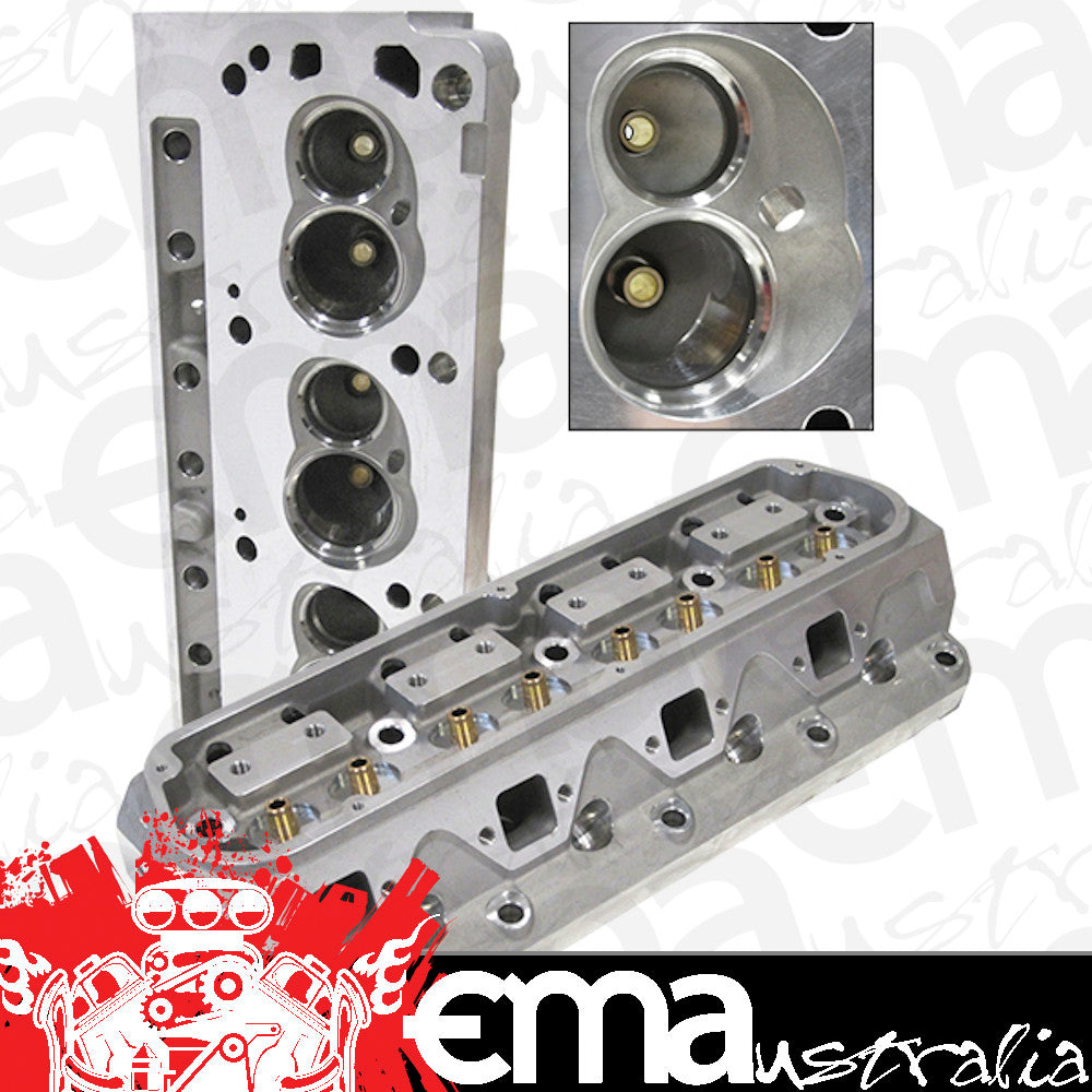 Aeroflow AF95-0302 SBF 173CC Aluminium Heads Bare60CC Chambers 2.02"/1.60"