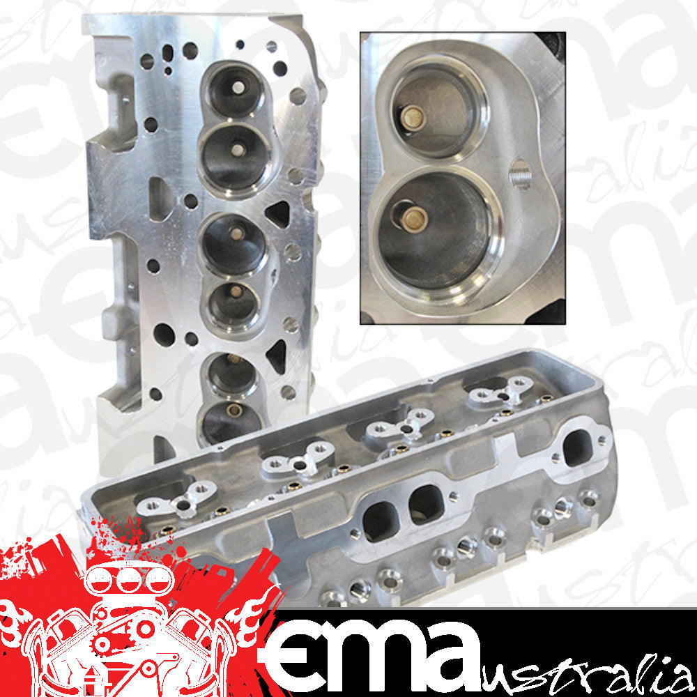 Aeroflow AF95-0350 SBC 200CC Aluminium Heads Bare 64CC 2.02"/1.60" Valves (Pair)
