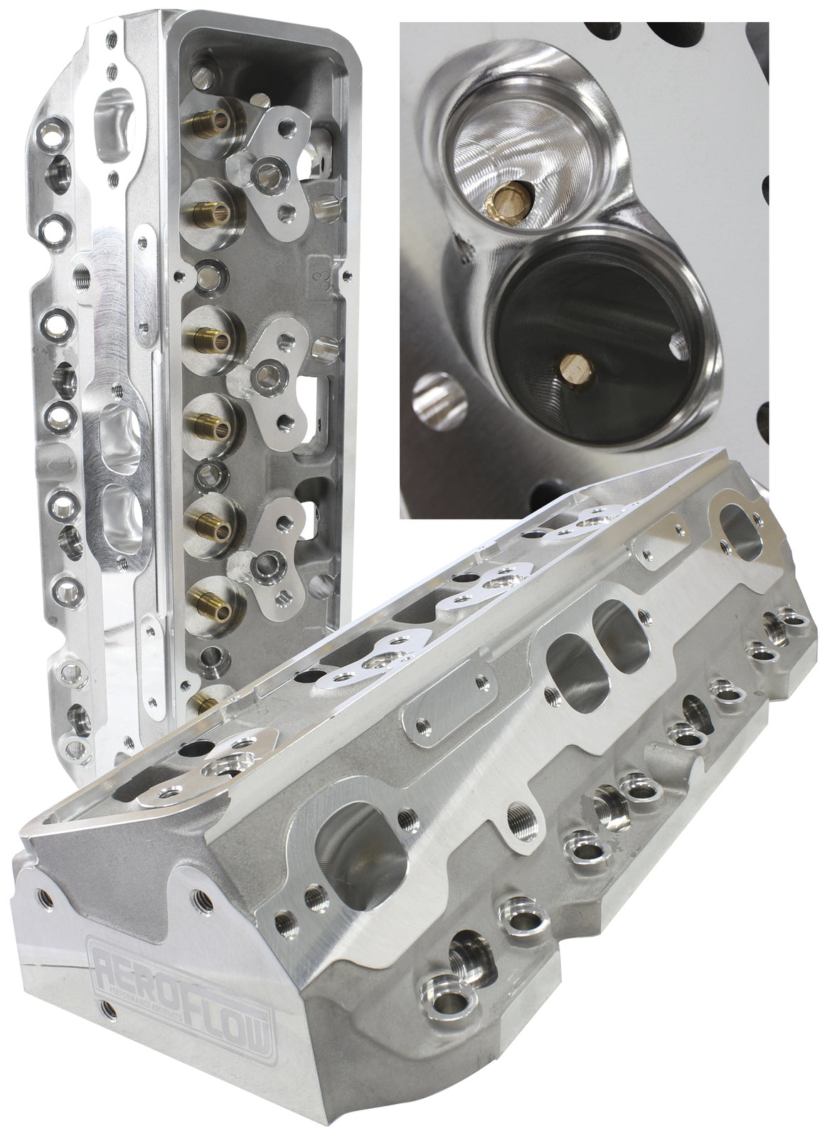 Aeroflow AF95-0401 SBC 213cc CNC ALLOY HEADS BARE64cc, 2.08"/1.60" VALVES, PAIR