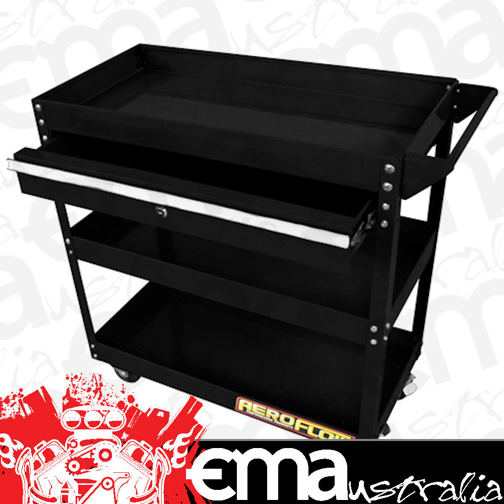 Aeroflow AF98-2032 Workshop Trolley 3 Tier with Lockable Drawer