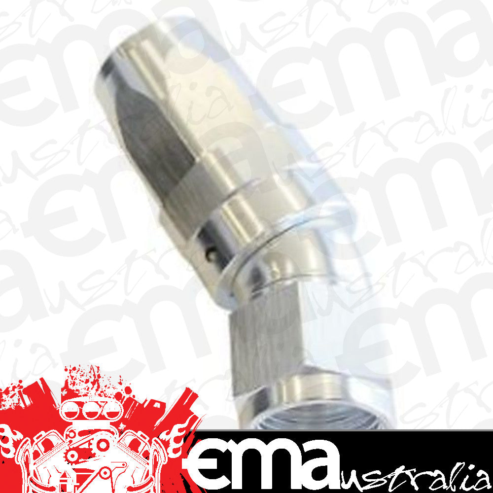 Aeroflow 100 & 450 series braided hose 30 Deg End -08AN Silver Full Flow Taper Style Aeroflow Performance Products AF197-08S