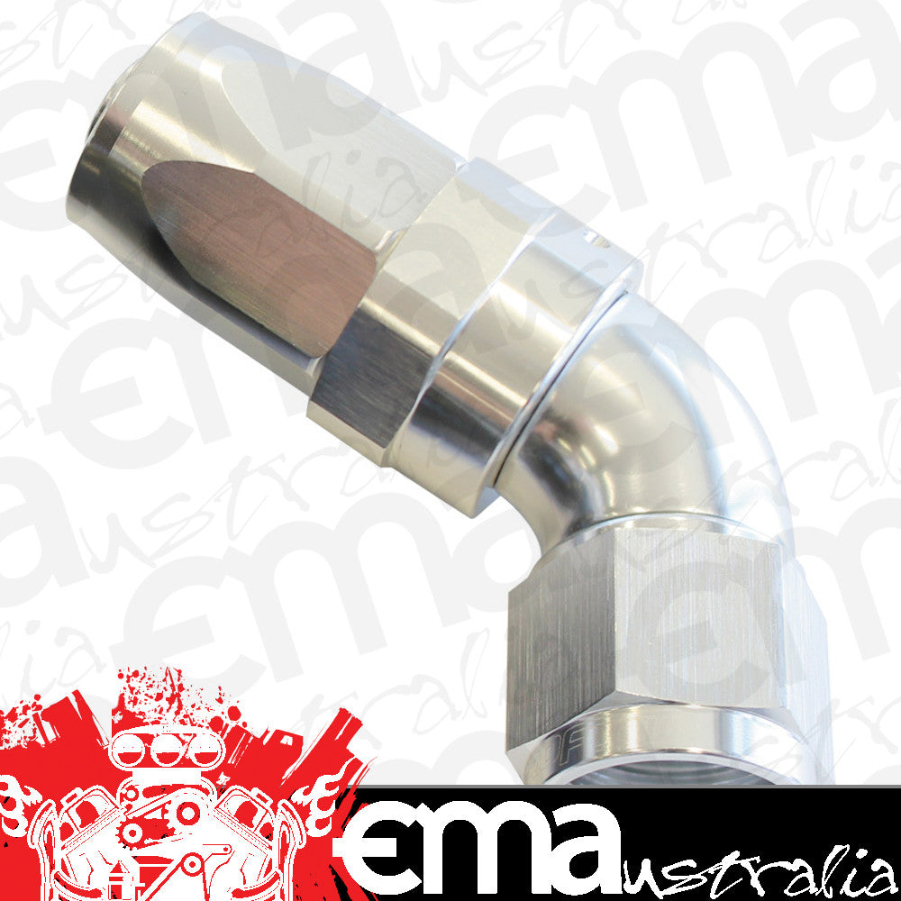Aeroflow AF198-08S 60 Deg Hose End -08AN Silver Full Flow Taper Style