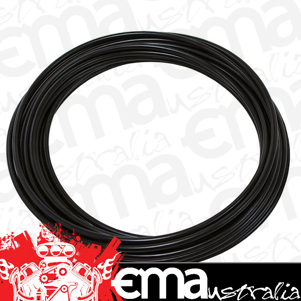 200 Series Stainless Steel Braided Hose -3AN (Suits Brake fittings, PTFE inner lining, Black PVC outer coating, 100m) (AF200-03-100BLKC)