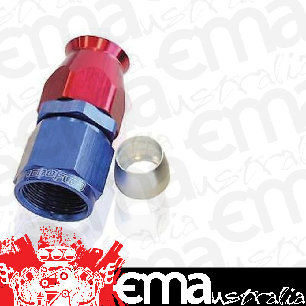Aeroflow Performance Products AF201-12D Alloy Straight Hose End -12AN Blue Swivel Nut Suit PTFE