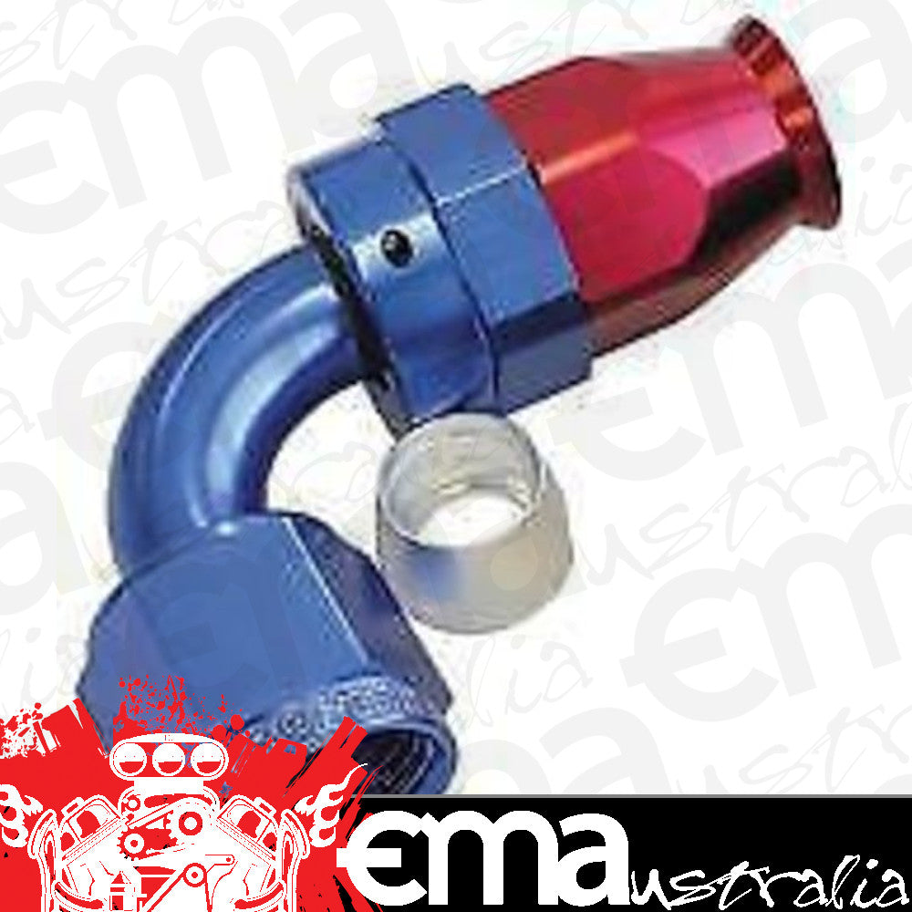 Aeroflow AF203-12D Alloy 90 Deg Hose End -12AN Blue Full Swivel Suit PTFE