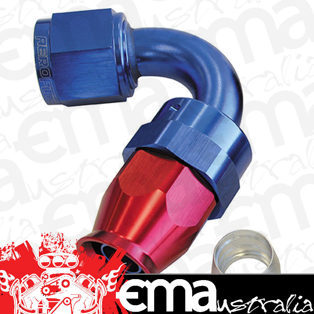 Aeroflow AF204-06D Alloy 120 Deg Hose End -6AN Blue Full Swivel Suit Teflon