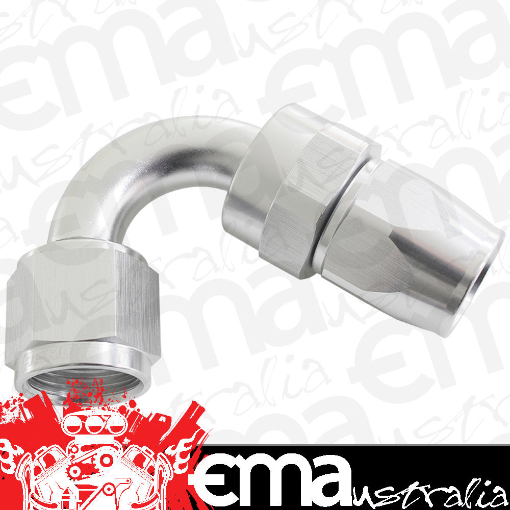 Aeroflow AF204-12DS Alloy 120 Deg Hose End -12AN Silver Full Swivel Suit Teflon