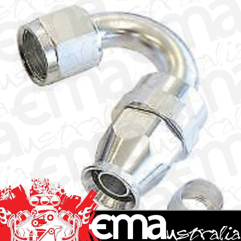 Aeroflow AF205-16DS Alloy 150 Deg Hose End -16AN Silver Full Swivel Suit Teflon