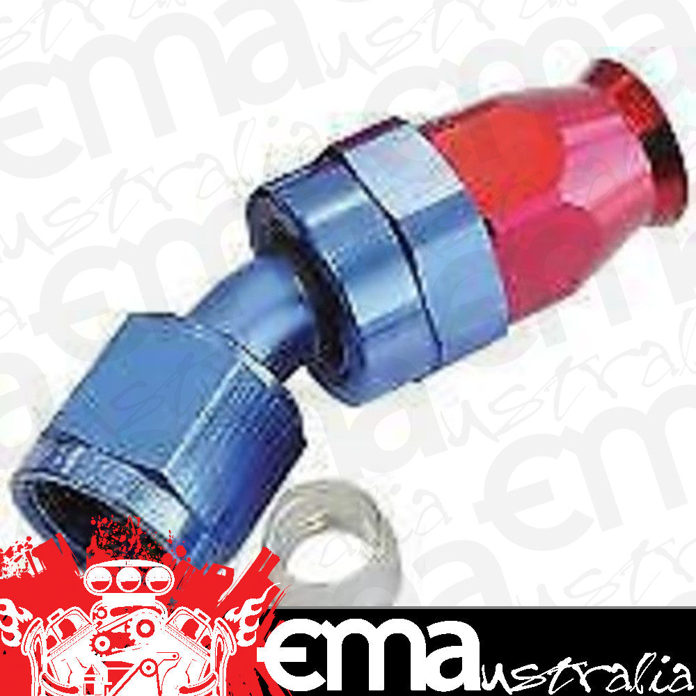 Aeroflow AF207-06D Alloy 30 Deg Hose End -6AN Blue Swivel Nut Suit Teflon