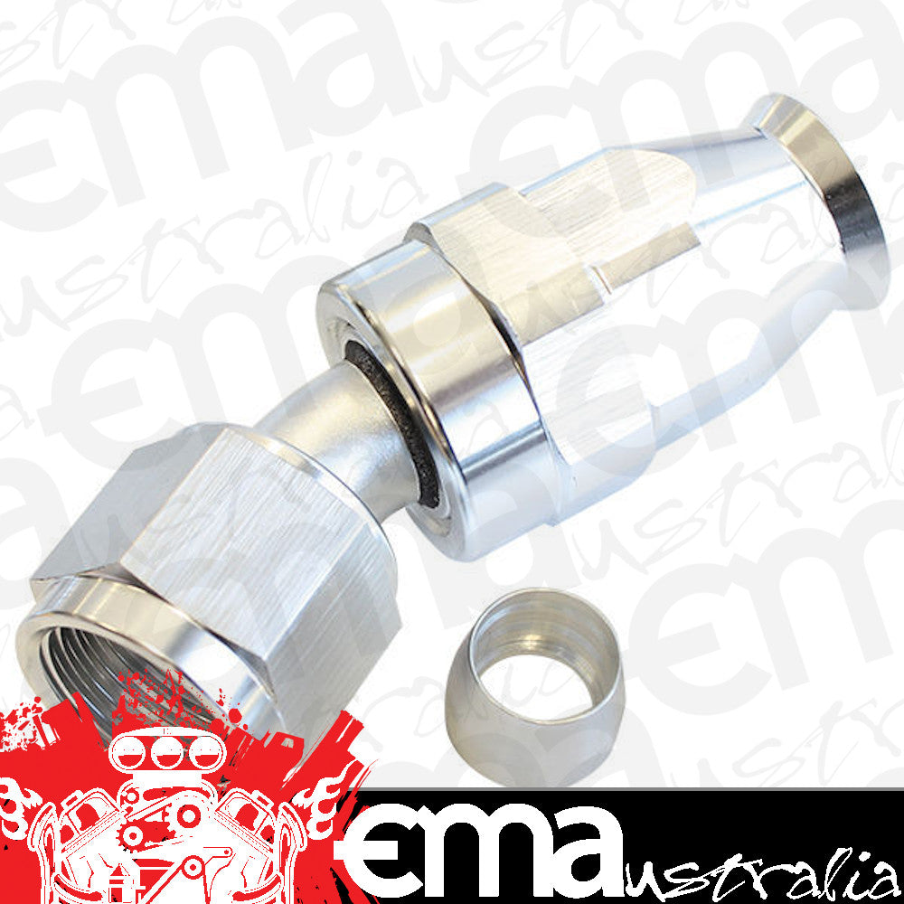 Aeroflow 200 & 250 series braided hose Alloy 30 Deg End -6AN Silver Swivel Nut Suit Teflon Aeroflow Performance Products AF207-06DS