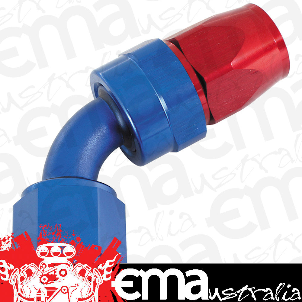 Aeroflow AF208-08D Alloy 60 Deg Hose End -8AN Blue Swivel Nut Suit Teflon