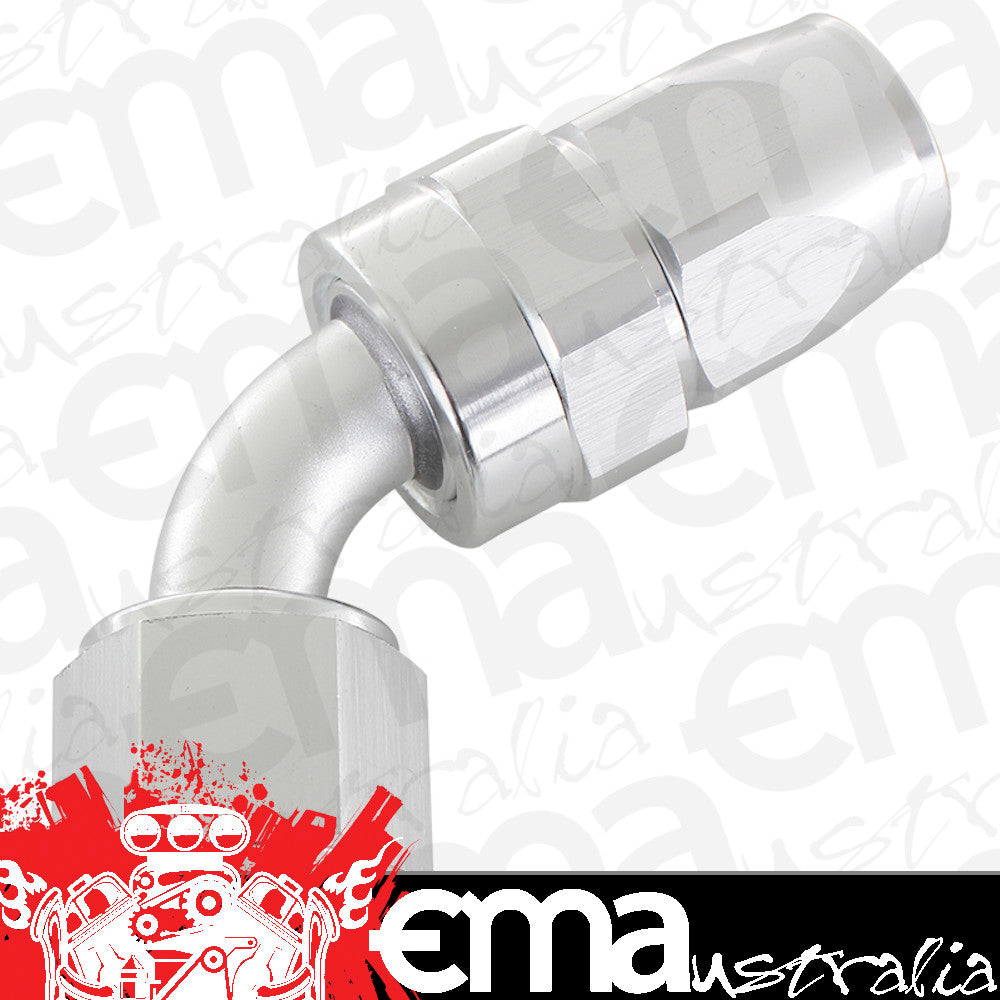 Aeroflow Performance Products AF208-08DS Alloy 60 Deg Hose End -8AN Silver Swivel Nut Suit Teflon