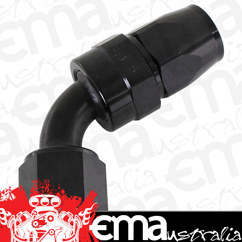 Aeroflow AF208-12DBLK Alloy 60 Deg Hose End -12AN Black Swivel Nut Suit Teflon