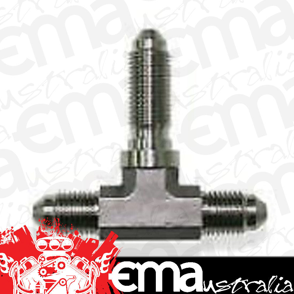 Aeroflow AF324-04 Stainless -4AN Bulkhead Tee Stainless Nut Seperate