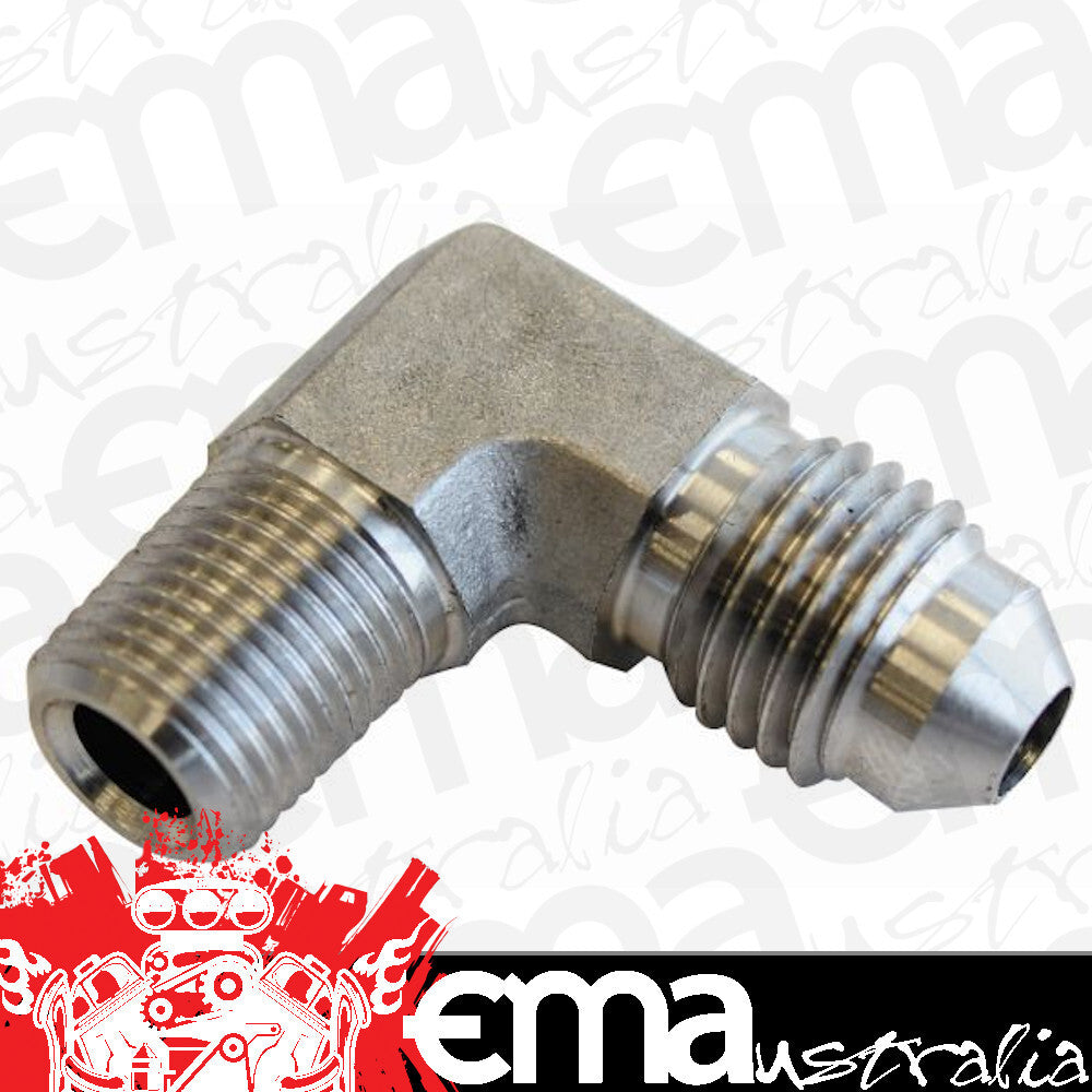 Aeroflow AF381-04-04 S/S 90 Deg 1/4" NPT to -4An