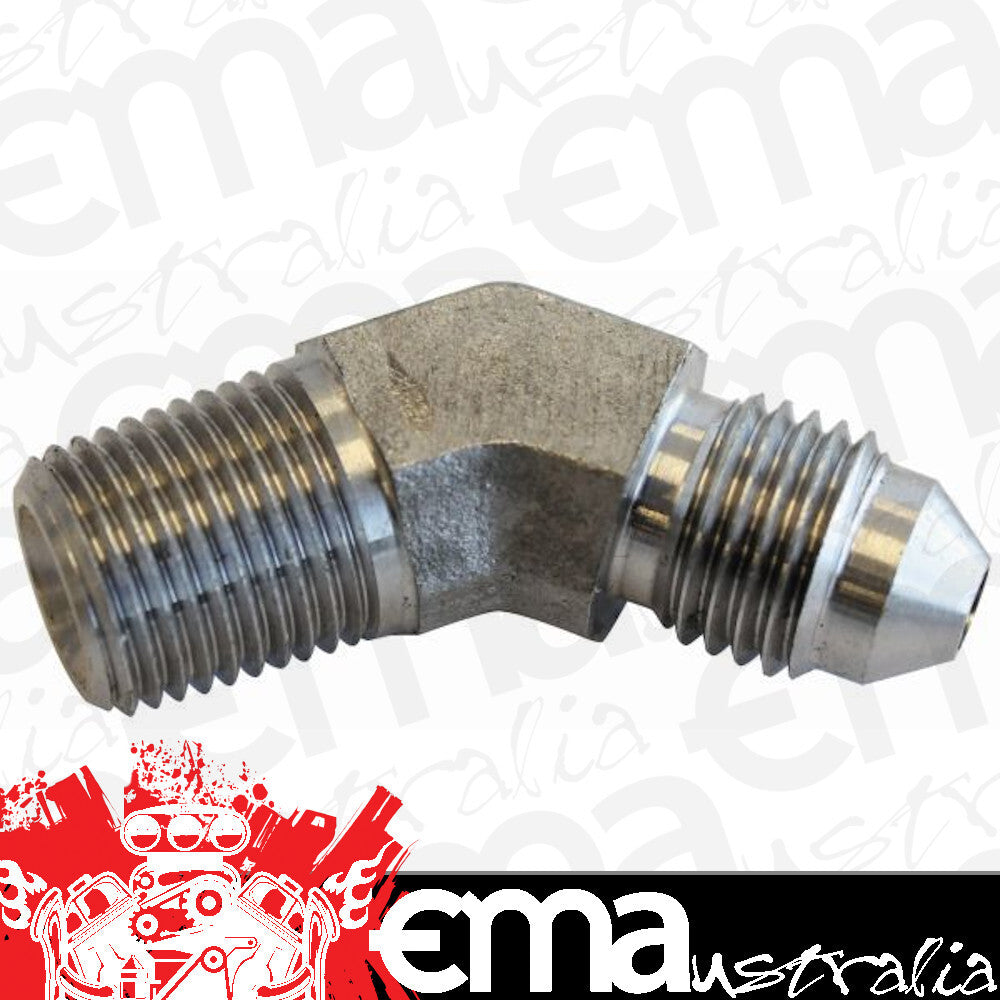 Aeroflow AF382-04-03 S/S 45 Deg 1/4" NPT to -3An