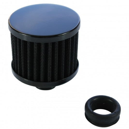 TFI Racing TFI-66-044 Valve Cover Breather Cap Push In 1"(25mm) Neck Black Top+Element + Grommet