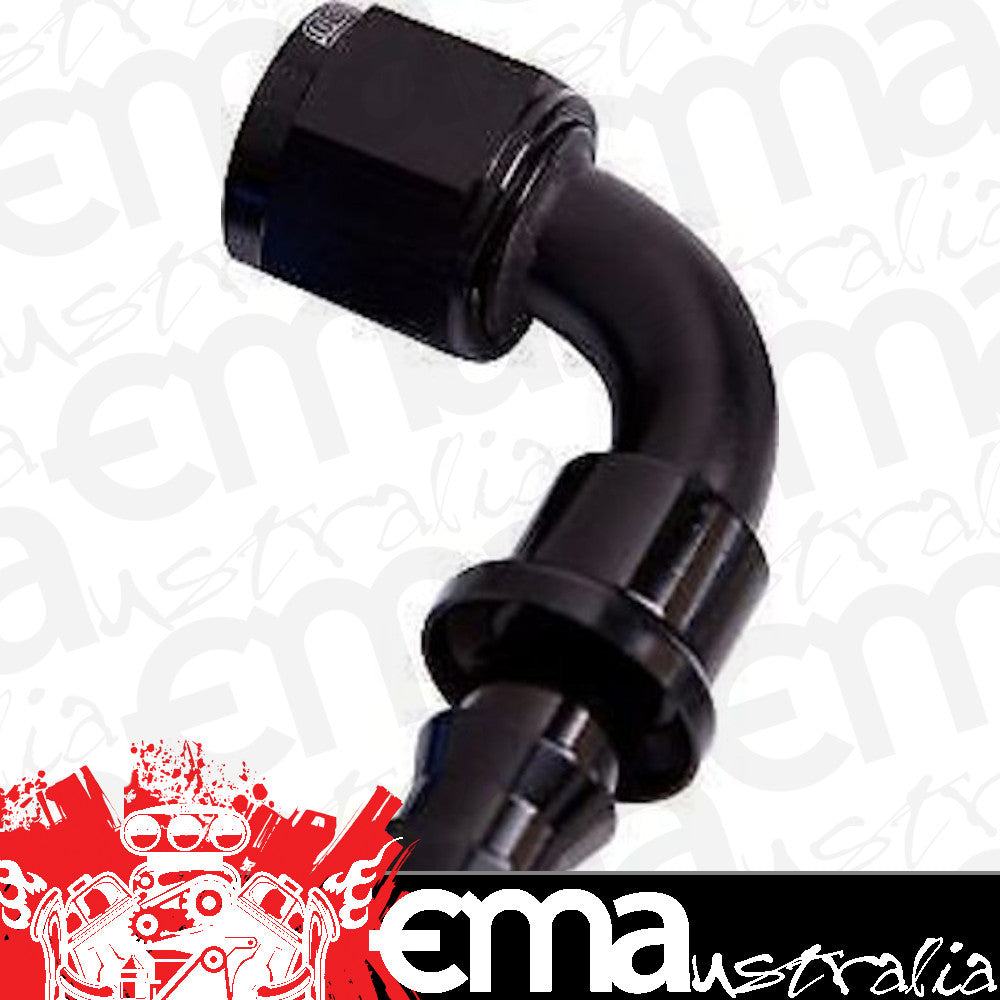 Aeroflow 400 series hose 90 Deg Push Lock End -10AN Black No Clamp Required Aeroflow Performance Products AF403-10BLK