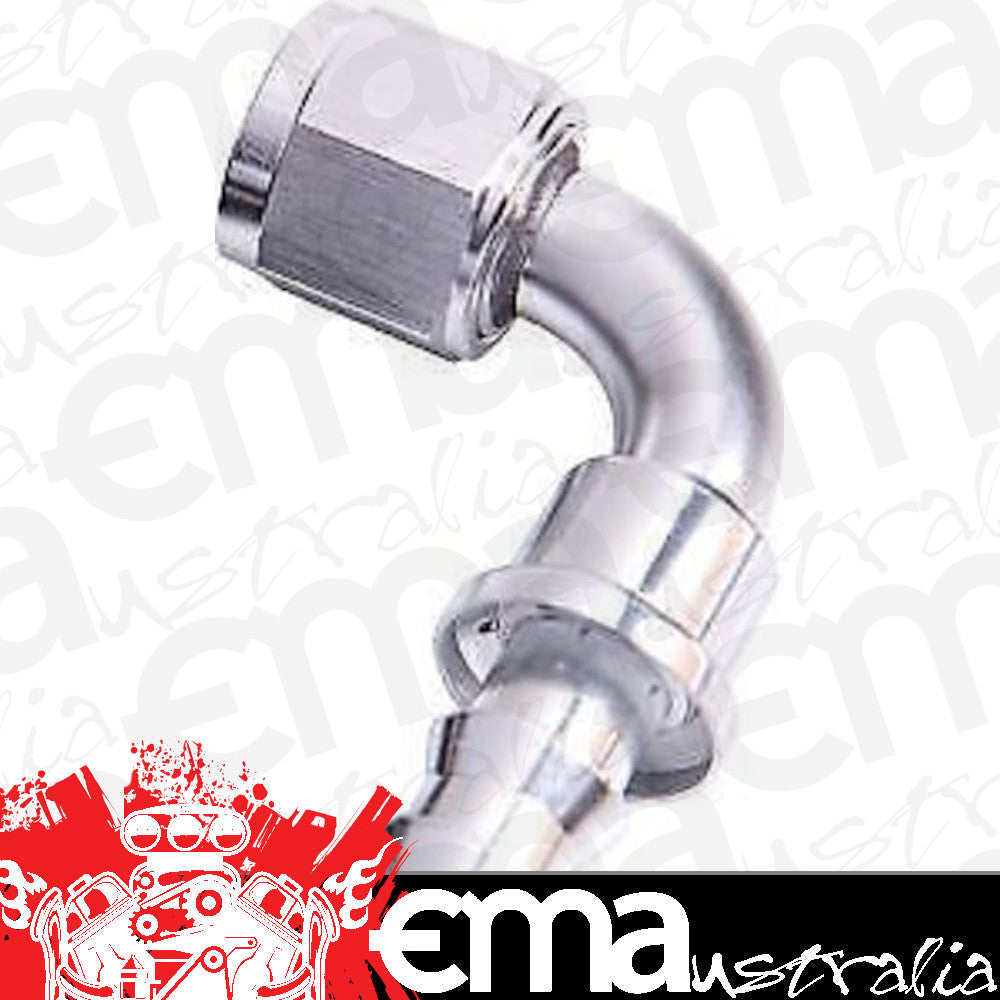 Aeroflow 400 series hose 90 Deg Push Lock End -10AN Silver No Clamp Required Aeroflow Performance Products AF403-10S