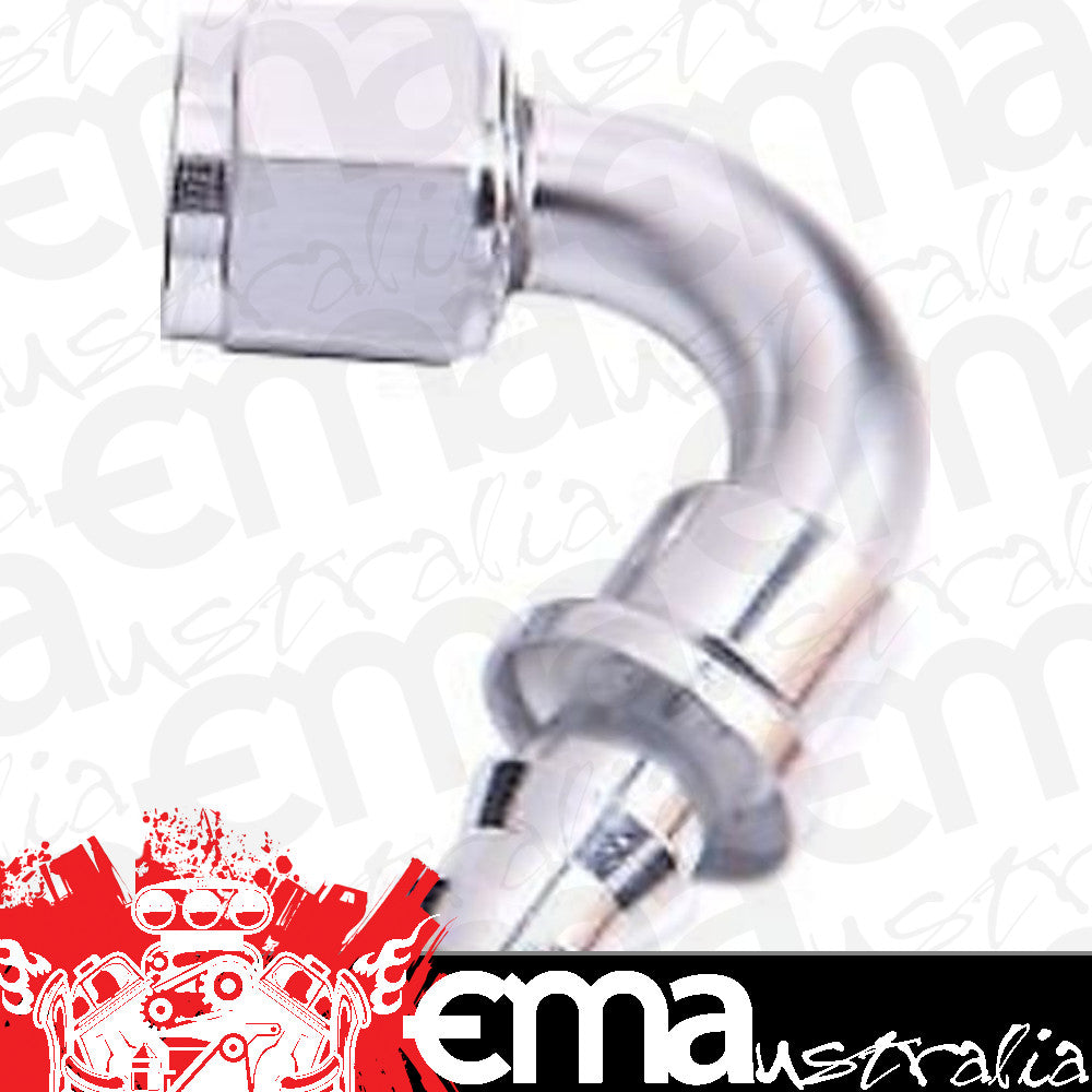 Aeroflow 400 series hose 120 Deg Push Lock End -6AN Silver No Clamp Required Aeroflow Performance Products AF404-06S