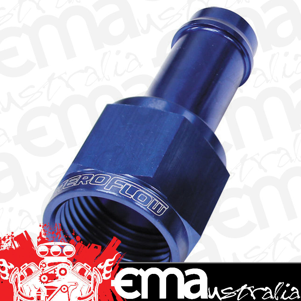 Aeroflow AF411-06-05 Female -6AN to 5/16" Barb Blue with Tube Nut